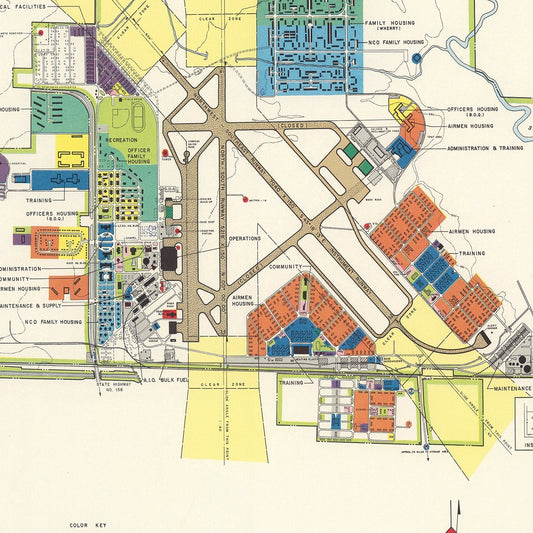 Vintage Map of Scott Air Force Base, Illinois, 1952