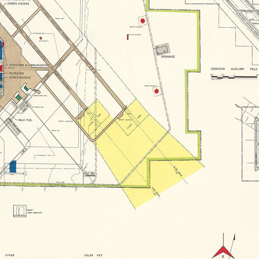 Vintage Map of Williams Air Force Base, Arizona, 1952