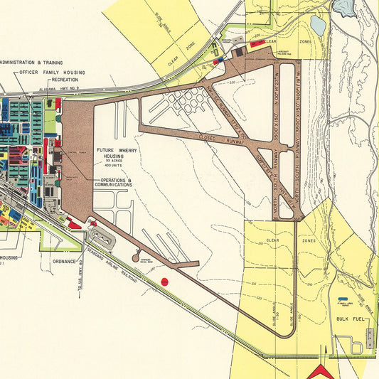 Vintage Map of Gunter Air Force Base, Alabama, 1952