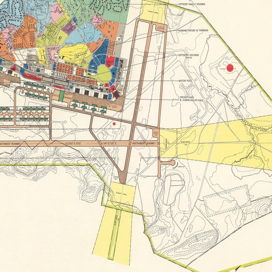 Vintage Map of Westover Air Force Base, Massachusetts, 1951