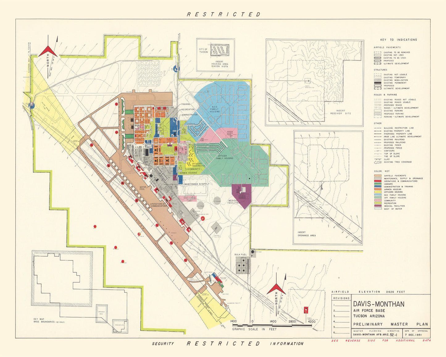 Vintage Map of Tucson, Arizona, 1951