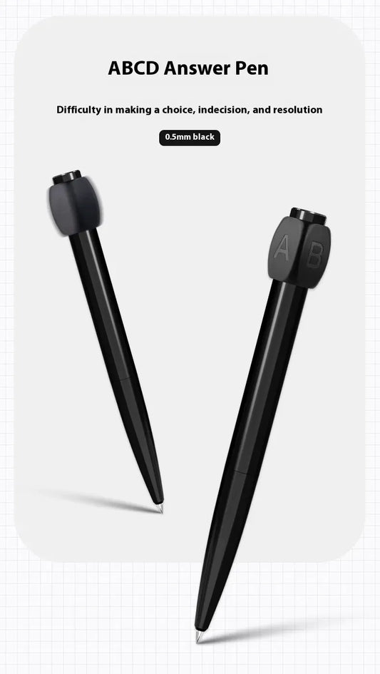 ABCD decision making pen with rotating head black novelty fidget pen 0.5mm