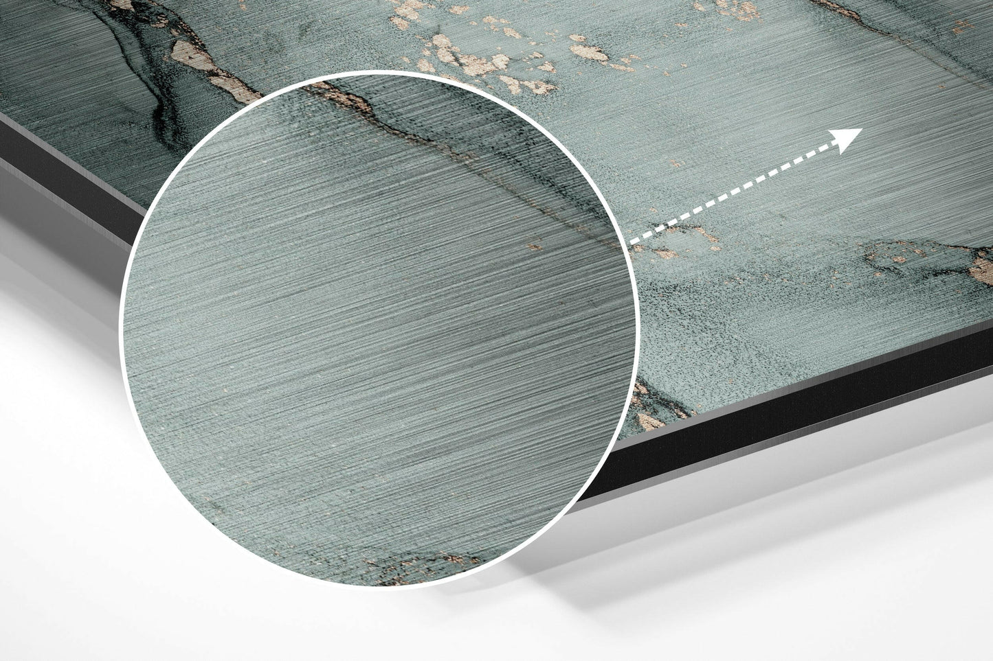 Sage Green Copper Marble Metal Wall Art
