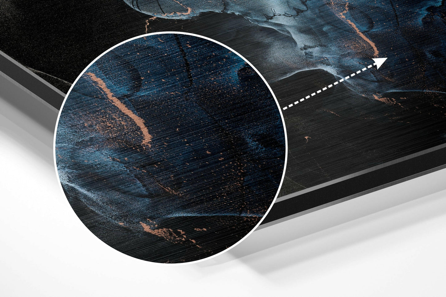 Blue Flame Black Marble Metal Wall Art