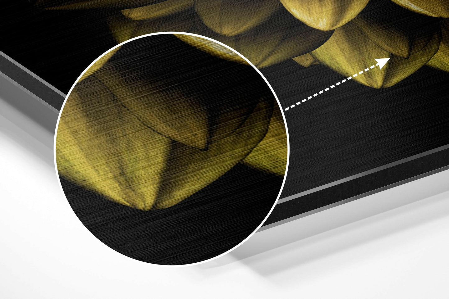 Golden Dahlia Purple Core Metal Wall Art