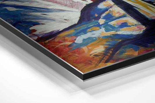 Trumpet Player Palette Knife Metal Wall Art