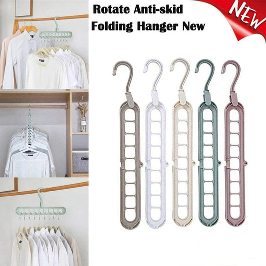 Anti-skid folding hanger with multiple colors on a white background