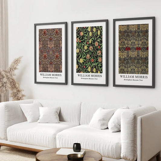 Vintage Floral Wall Art Set of 3 Art Nouveau Prints