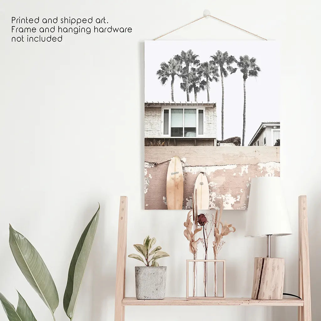 Coastal Surfing Lifestyle Print, Terracotta Surfboards