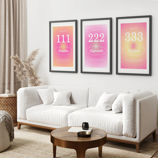 Colorful Gradient Aura Angel Wall Art Set of 3