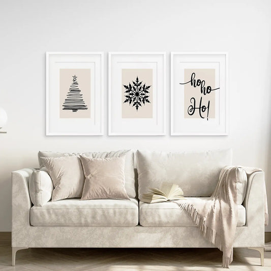Nordic Christmas Landscape Wall Art Set of 3
