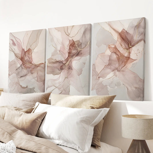 Neutral Abstract Wall Art Set of 3 Prints Decor