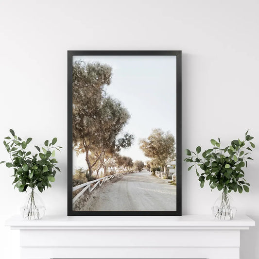 Modern Coastal Trees Print - Neutral Tones Wall Art