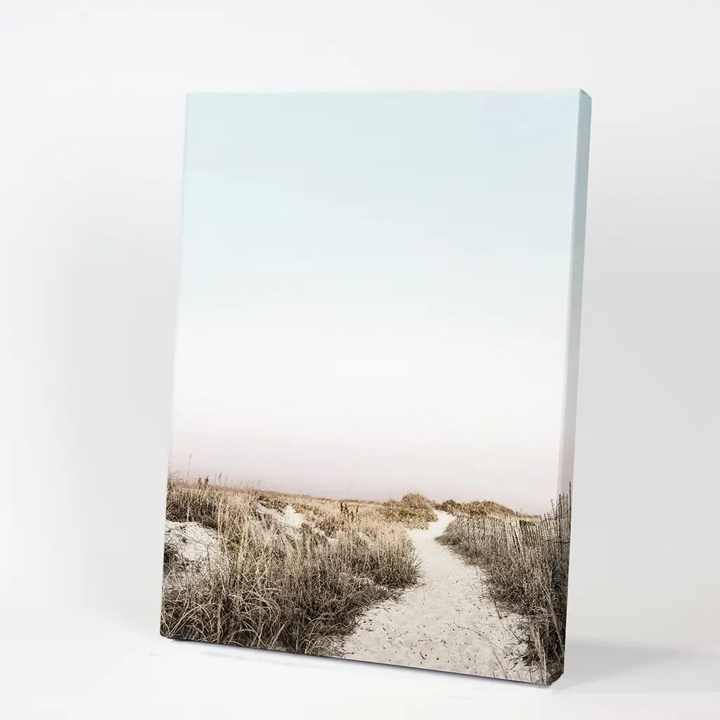 Boho Chic Beach Path Print - Sandy Trail and Dried Grass