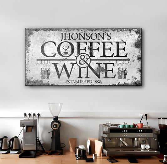 Personalized Coffee and Wine Bar Canvas Sign