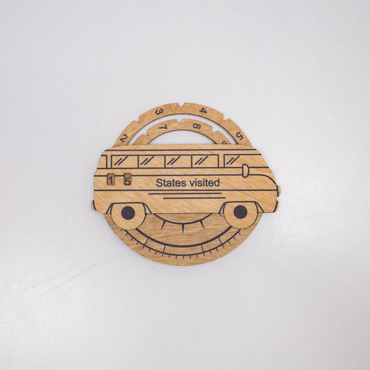 Wooden USA Map Travel Tracker - Gold
