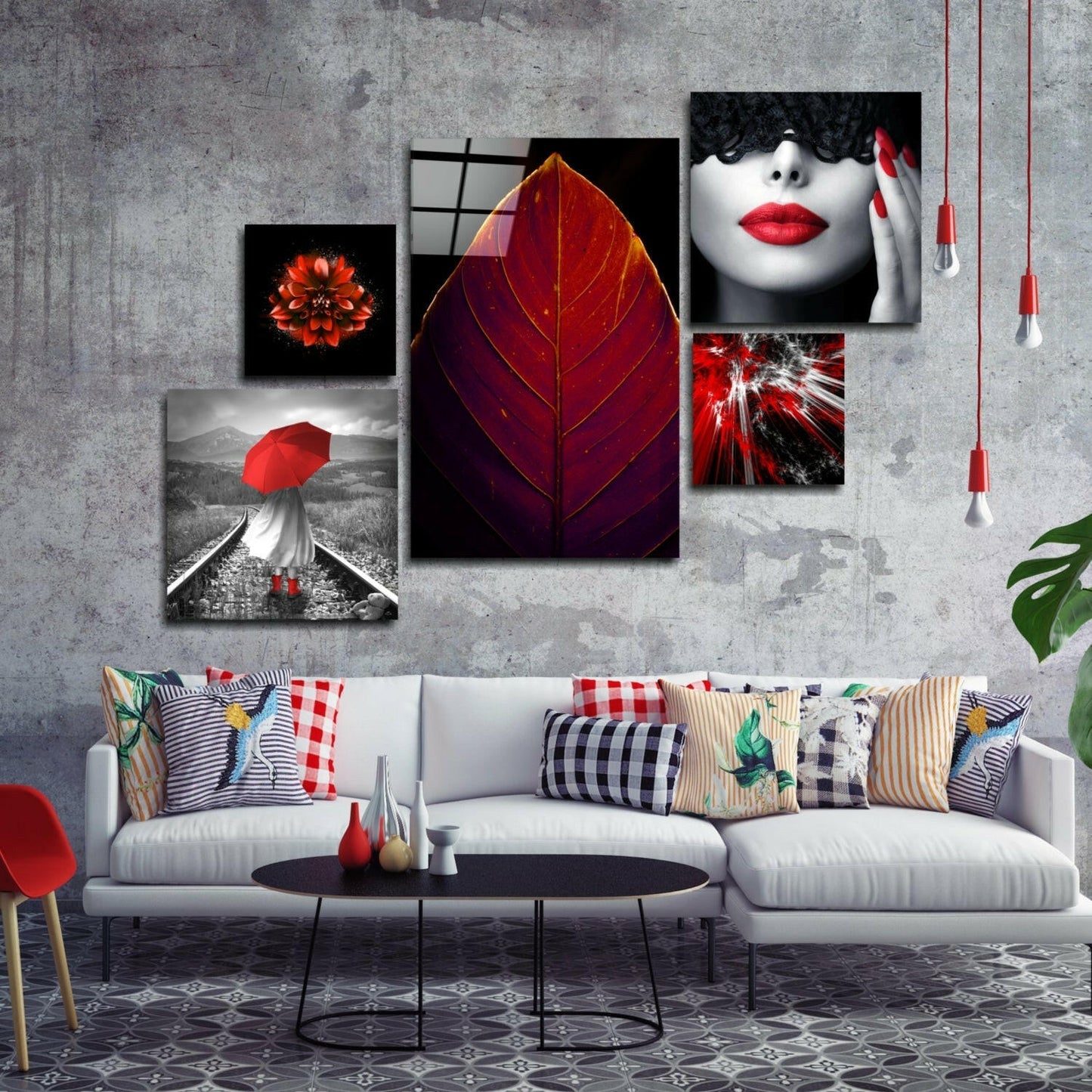 Charm of Red Glass Wall Art