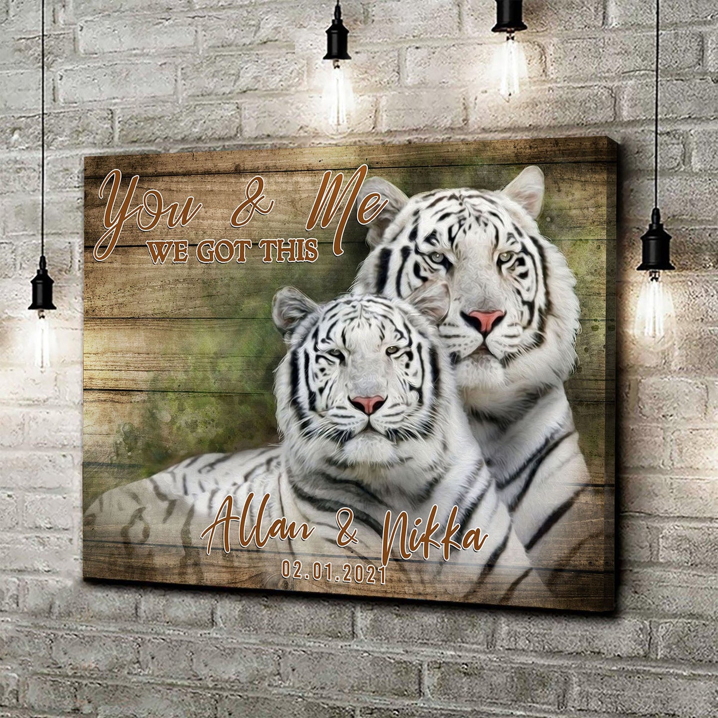 We Got This Tiger Couple Personalized Canvas Sign