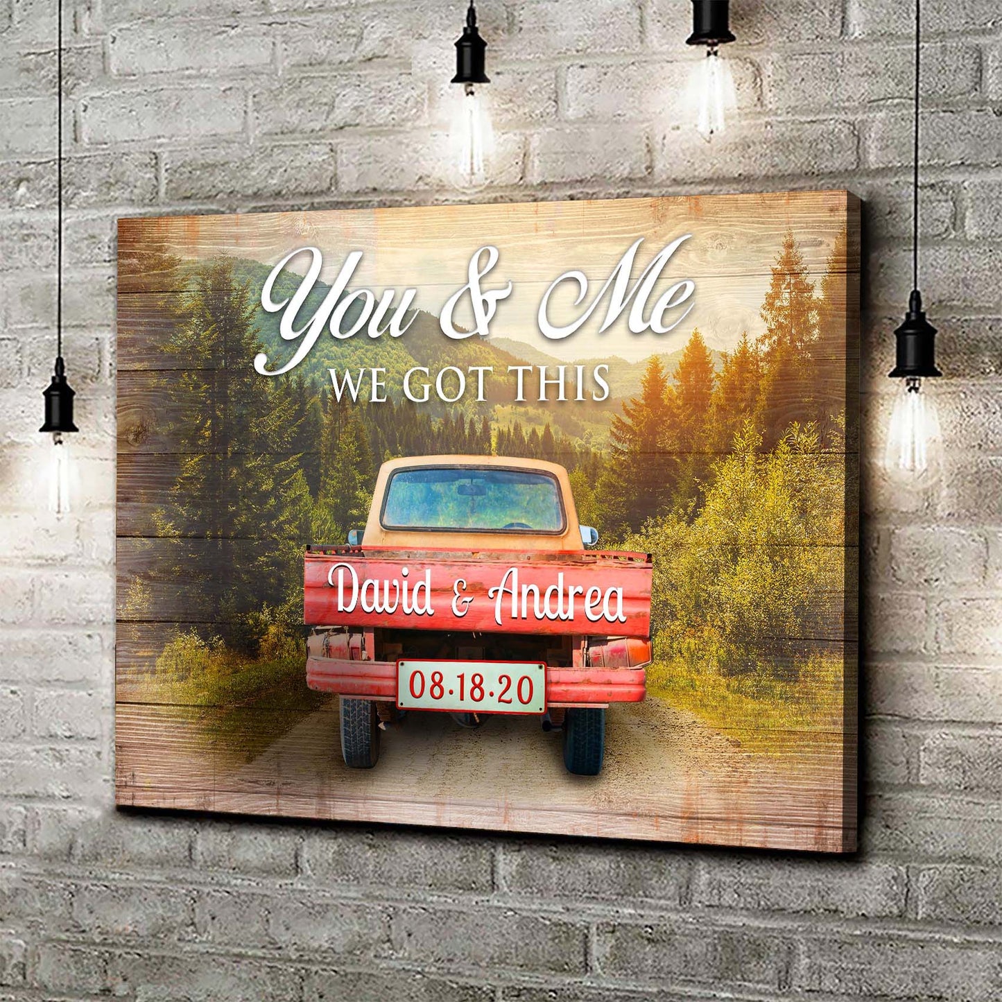We Got This Couple Red Truck Personalized Canvas Sign