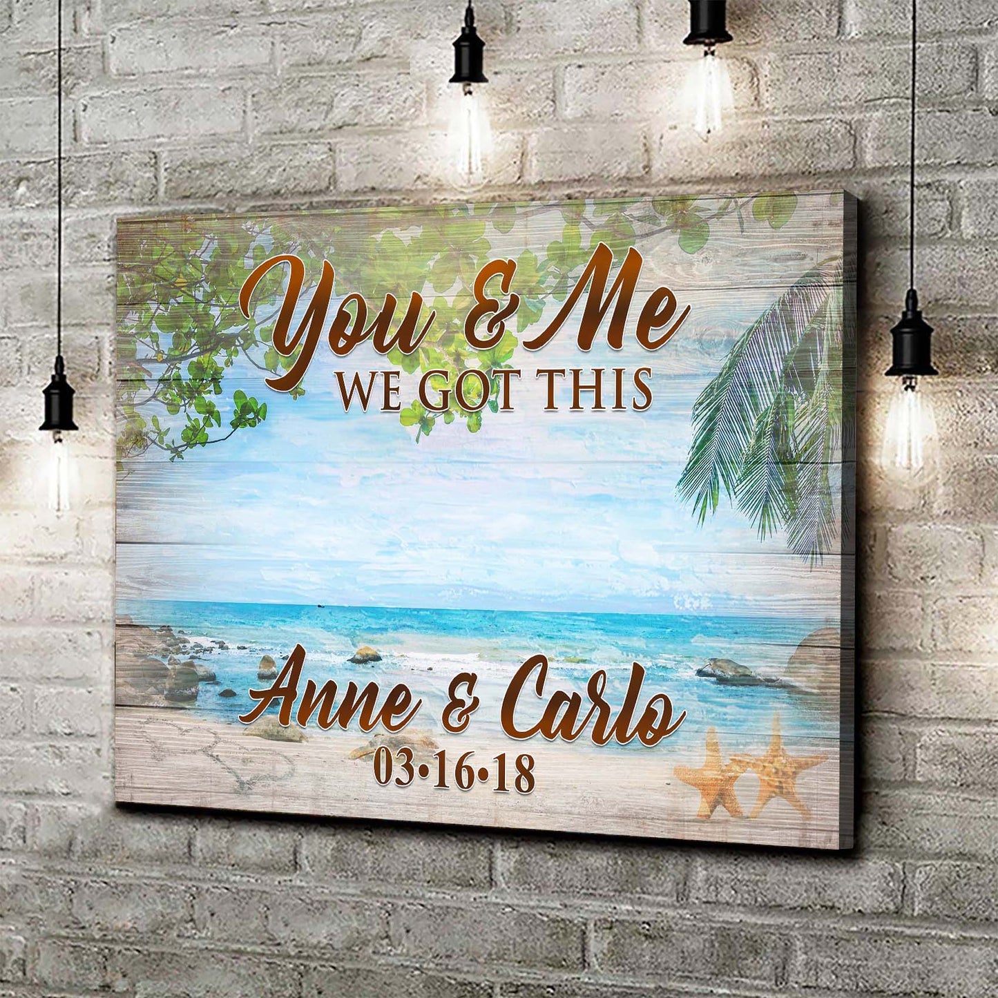 We Got This Couple Beach Personalized Canvas Sign