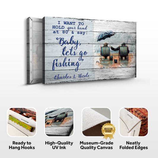 Hold Your Hand at 80 Personalized Couple Canvas Sign