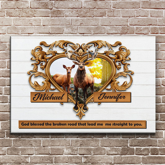 Couple Deer Canvas Wall Art