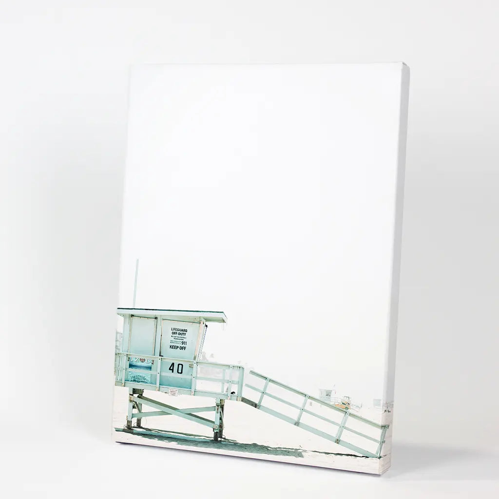 California Coastal Wall Art - Blue Lifeguard Tower Print