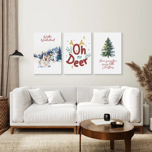 Winter Wonderland Christmas Wall Art Set of 3