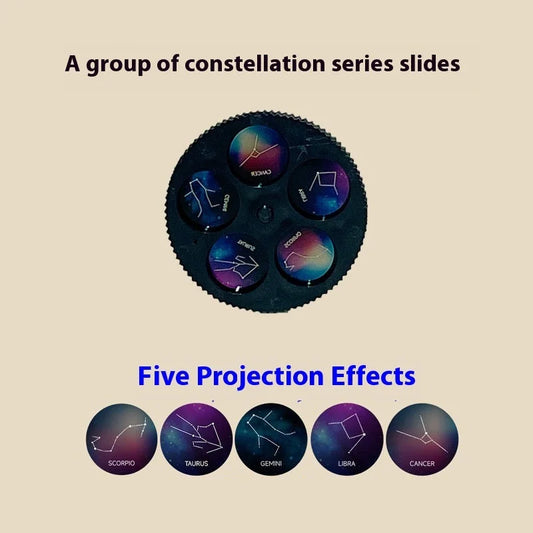 Constellation series slide wheel showing zodiac star patterns and projection effects