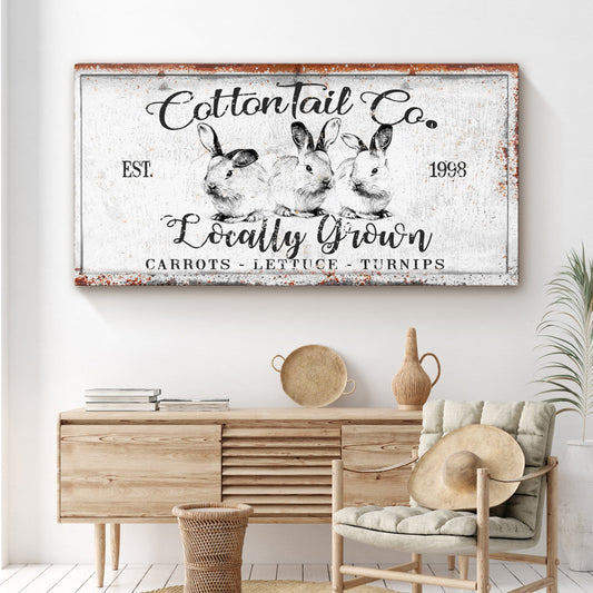 Vintage Cottontail Easter Canvas Wall Art III