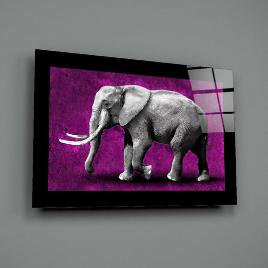 Elephant Selective Color Glass Wall Art