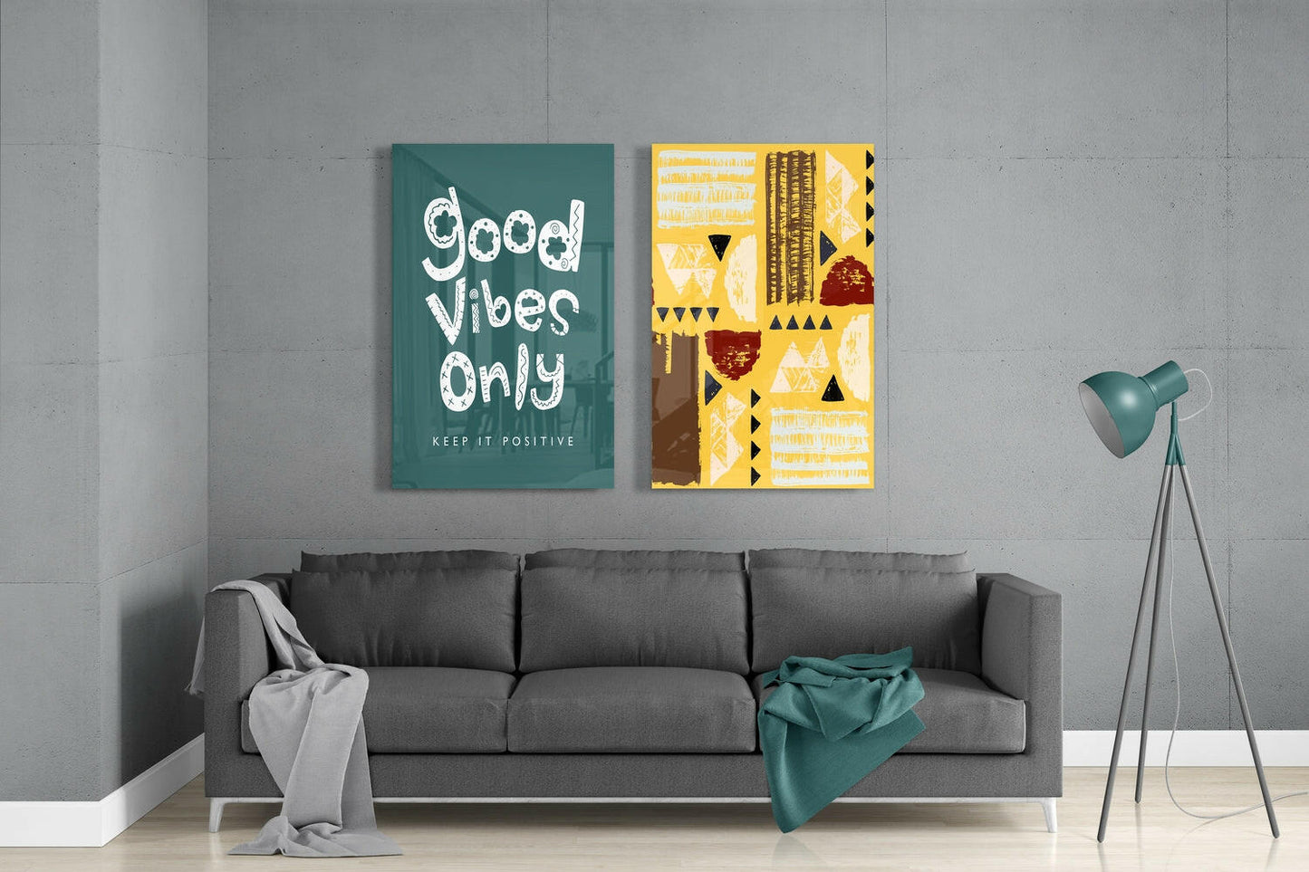 Good Vibes Only Glass Wall Art