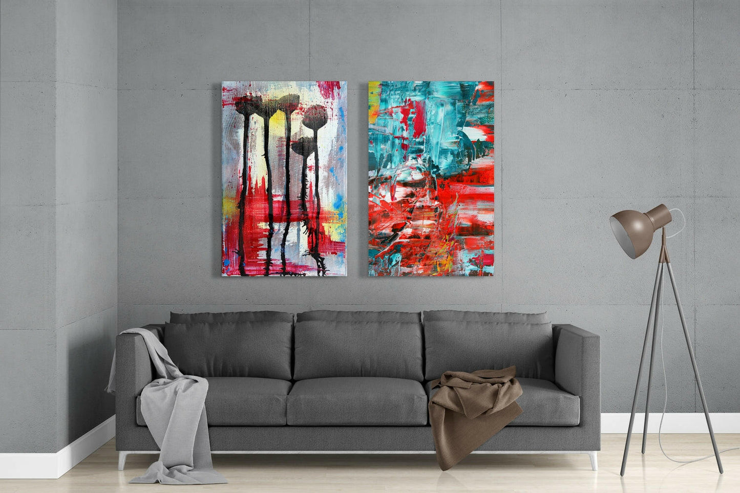 Abstract Flowers Glass Wall Art