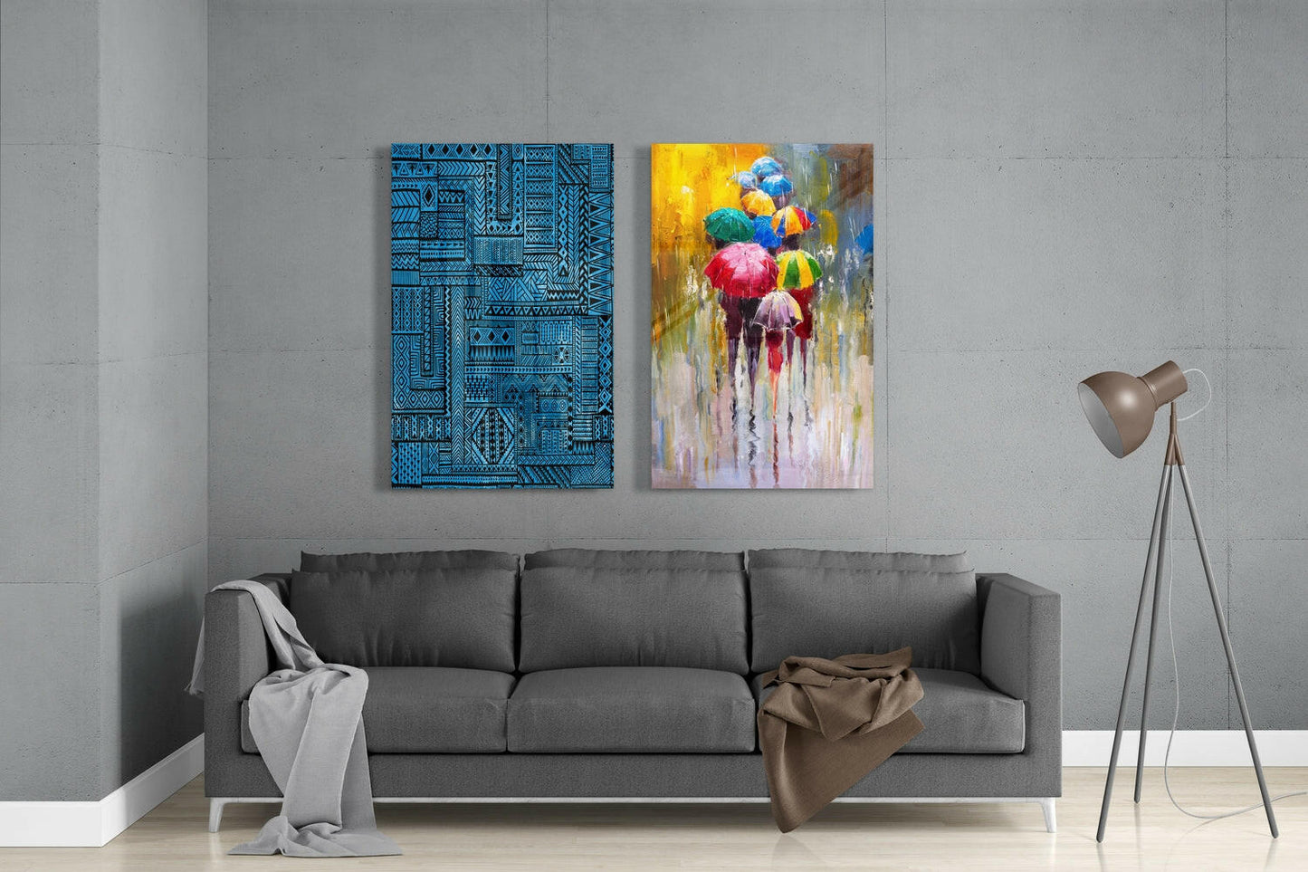 Umbrellas Glass Wall Art