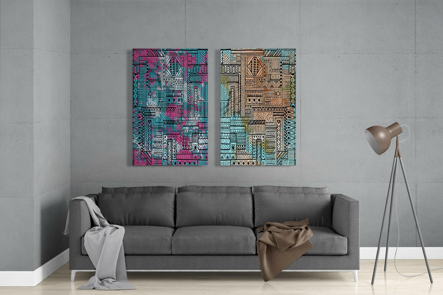 Ethnic Patterns Glass Wall Art