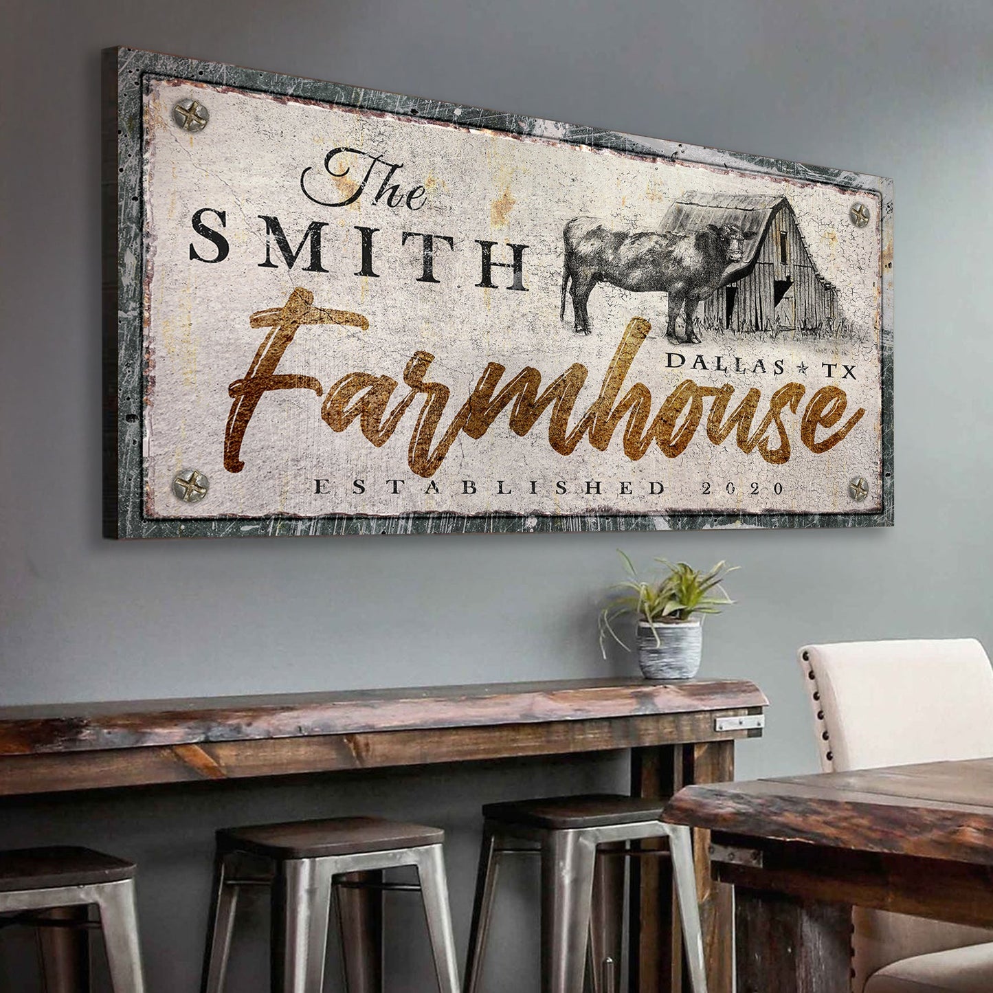 Rustic Farmhouse Canvas Sign X Style 1 and 3