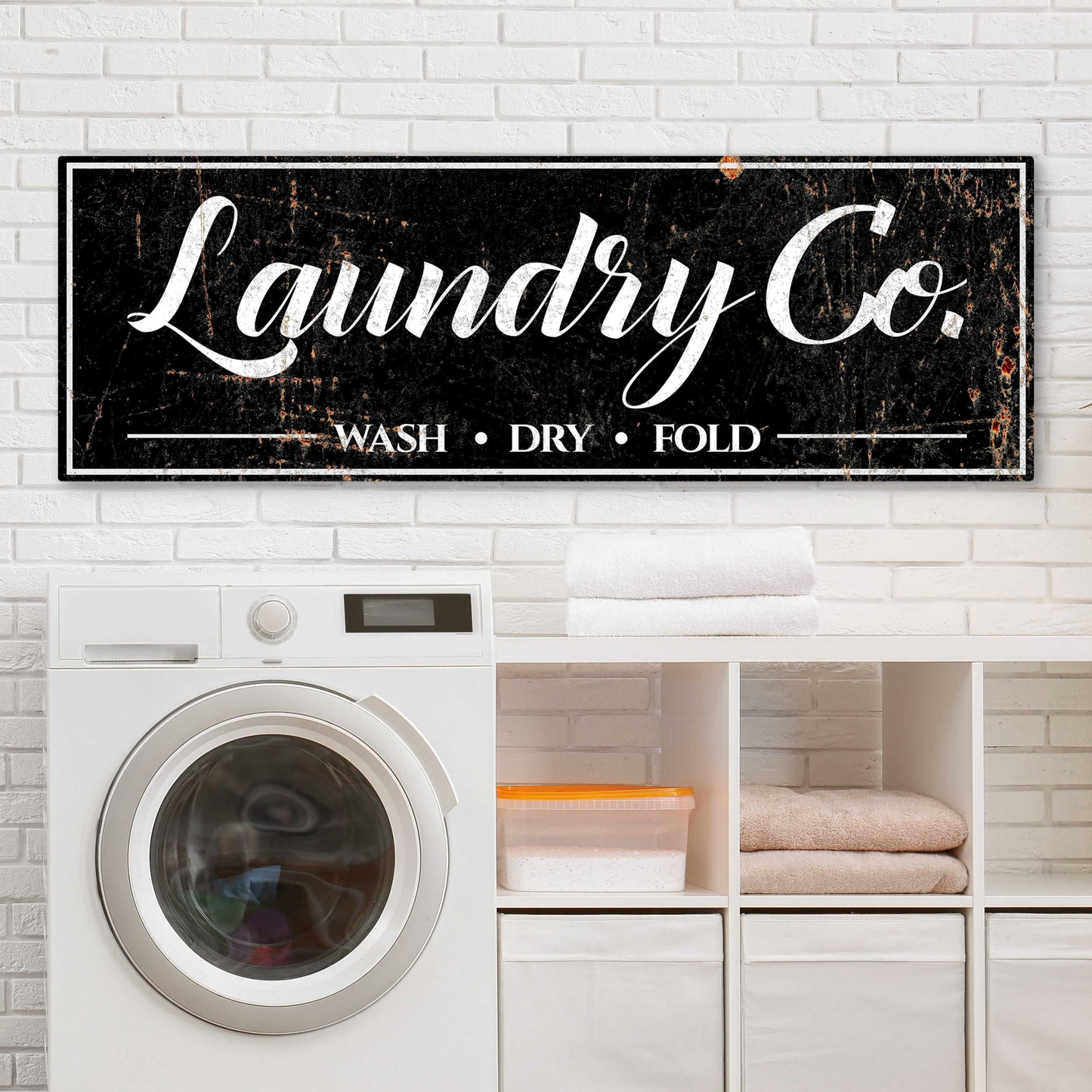 Laundry Co Wash Dry Fold Canvas Wall Art