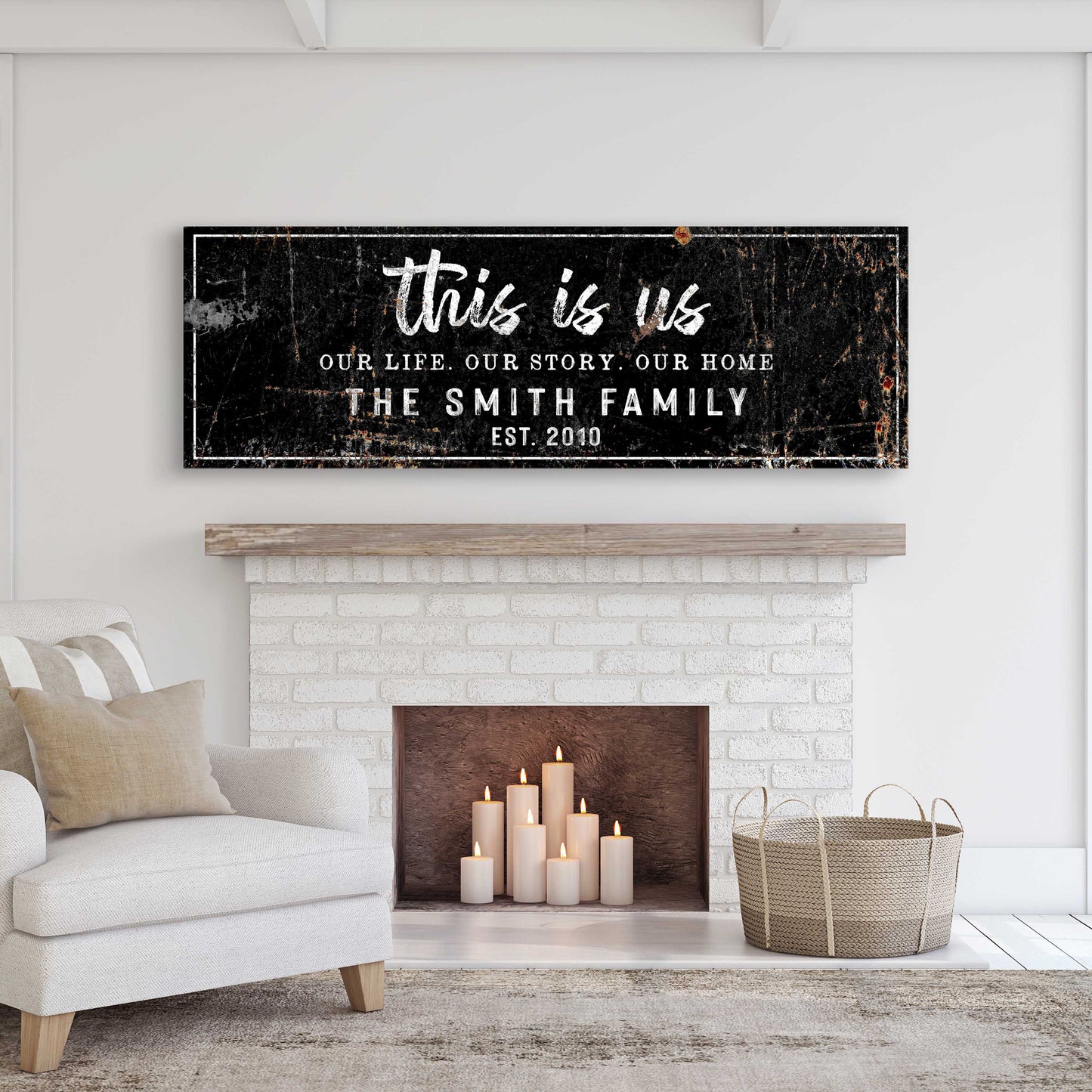 This Is Us Rustic Family Canvas Sign