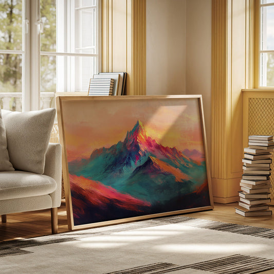 Vibrant Sunset Mountain Landscape Print