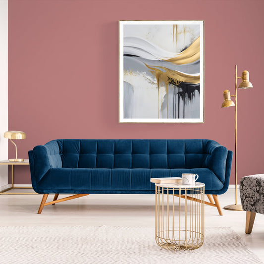 Gilded Flow Gold Abstract Canvas Wall Art