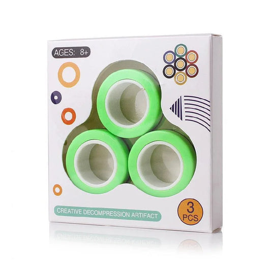 Green magnetic fidget spinner bracelet ring 3 pack creative decompression toy