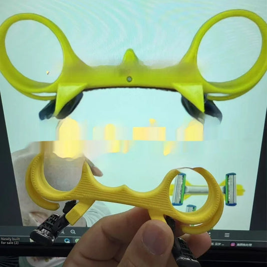 Hand holding fast bald hair clipper comparing to image - simple men's grooming tool demonstration