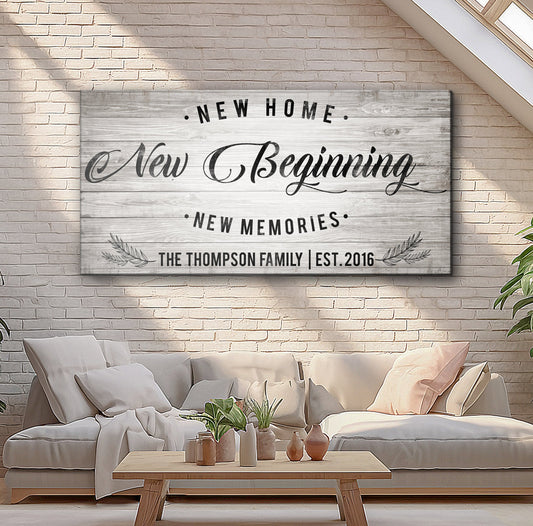 New Home Canvas Wall Art Sign