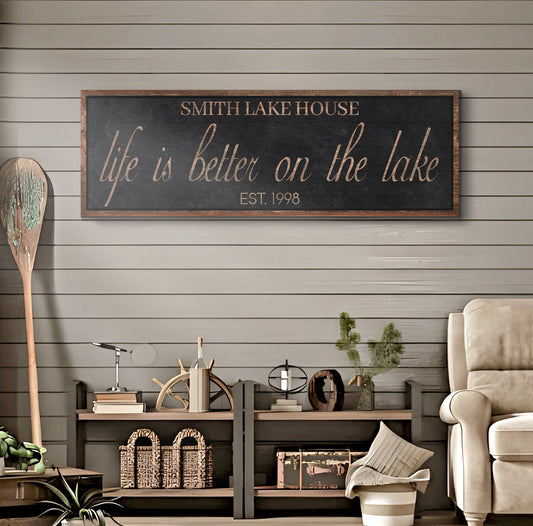 Life Is Better On The Lake Canvas Sign