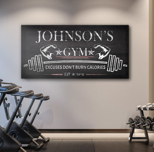 Home Gym Motivation Canvas Wall Art