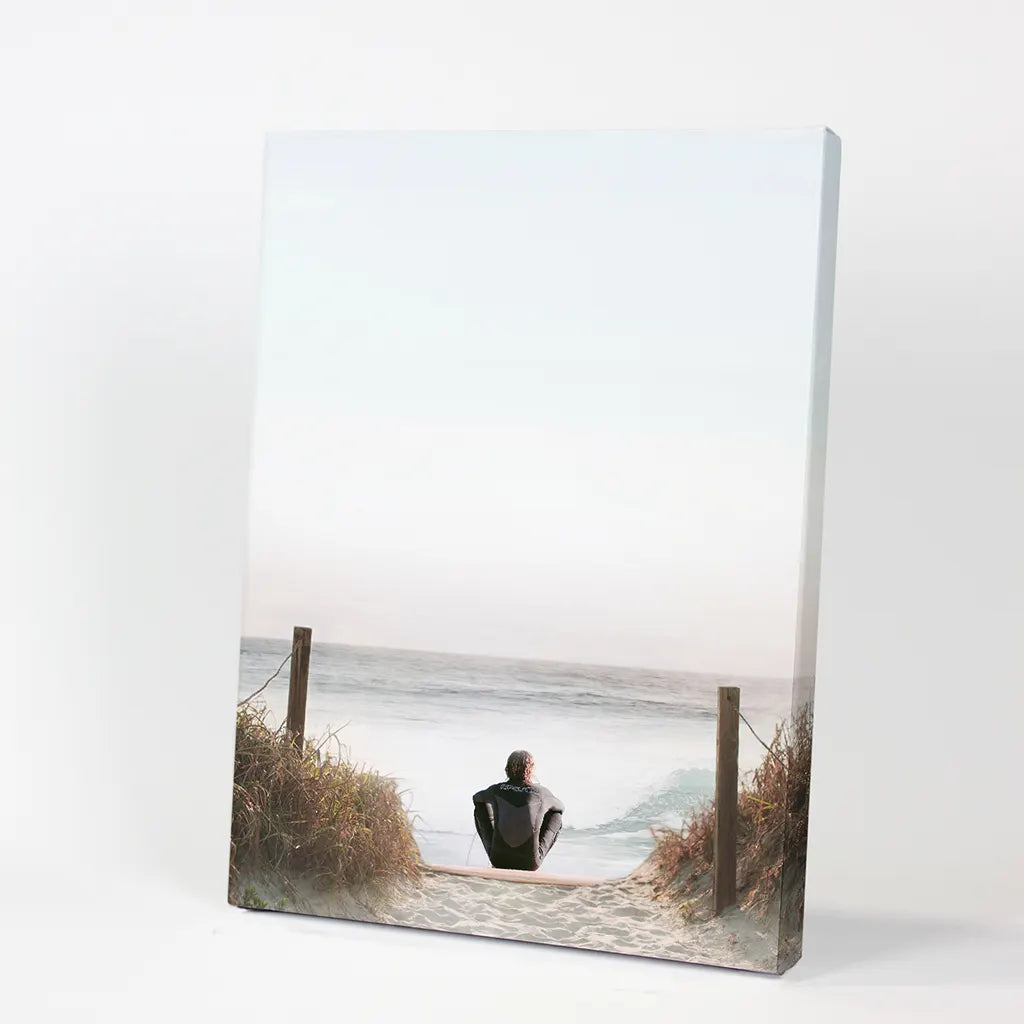 Surfer on the Beach Wall Art Print, Coastal Summer Decor