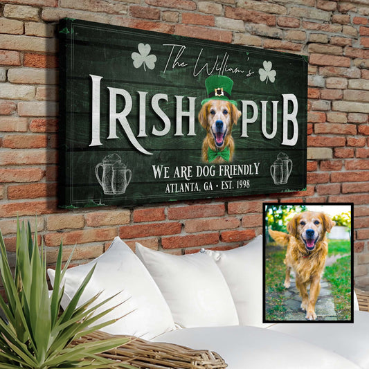 Irish Pub Dog Portrait Canvas Wall Art
