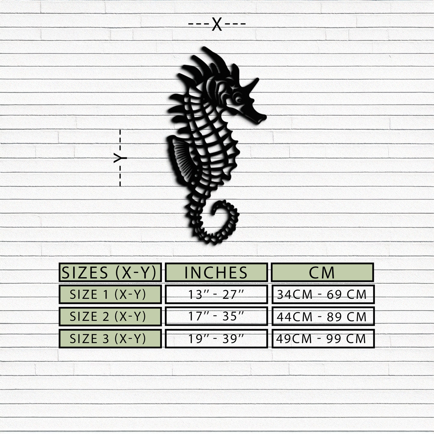 Seahorse Metal Wall Art - Coastal Ocean Decor