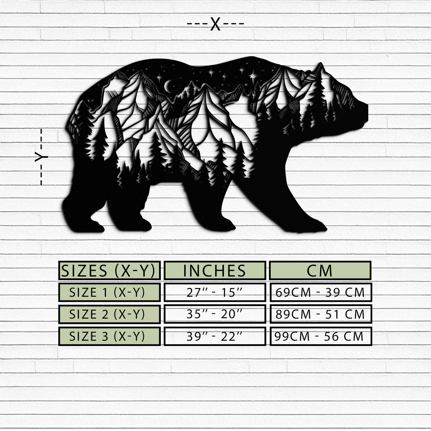 Mountain Bear Metal Wall Art