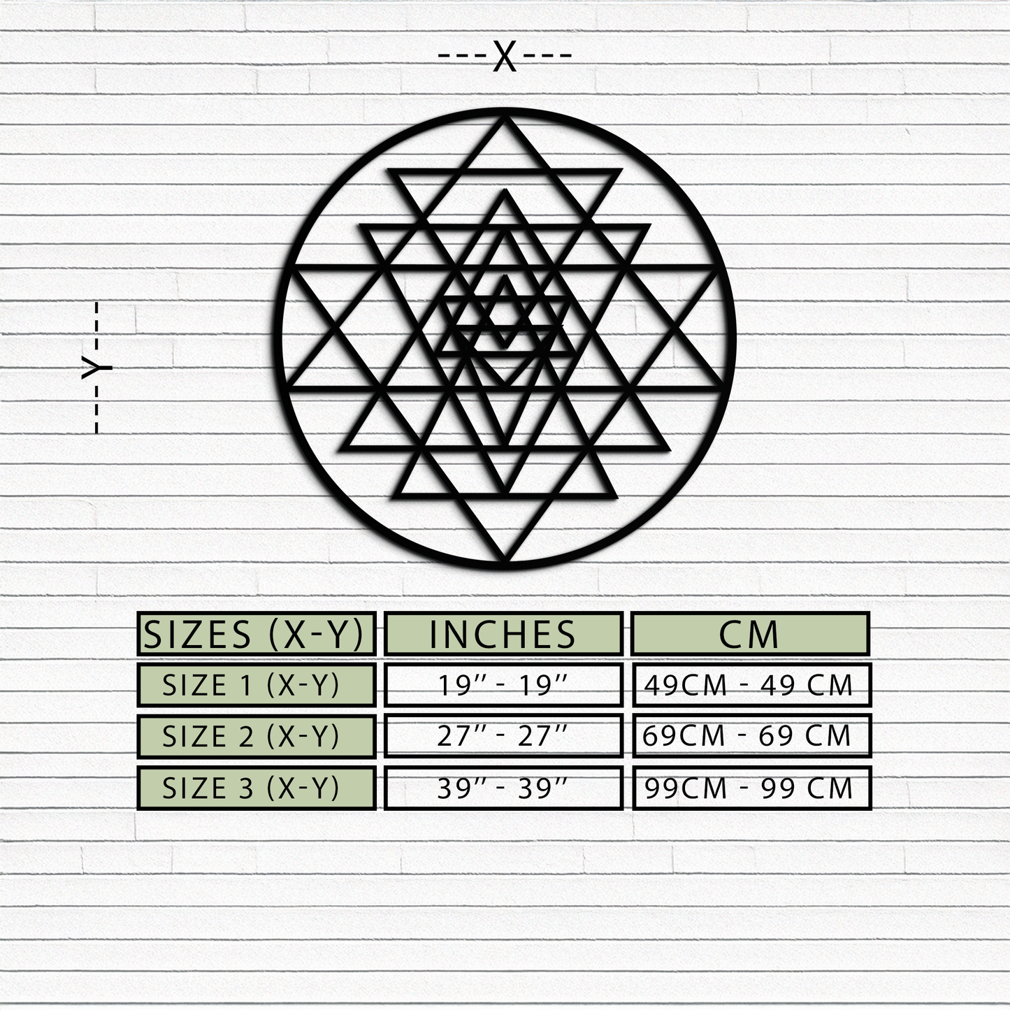 Sri Yantra Sacred Geometry Metal Wall Art